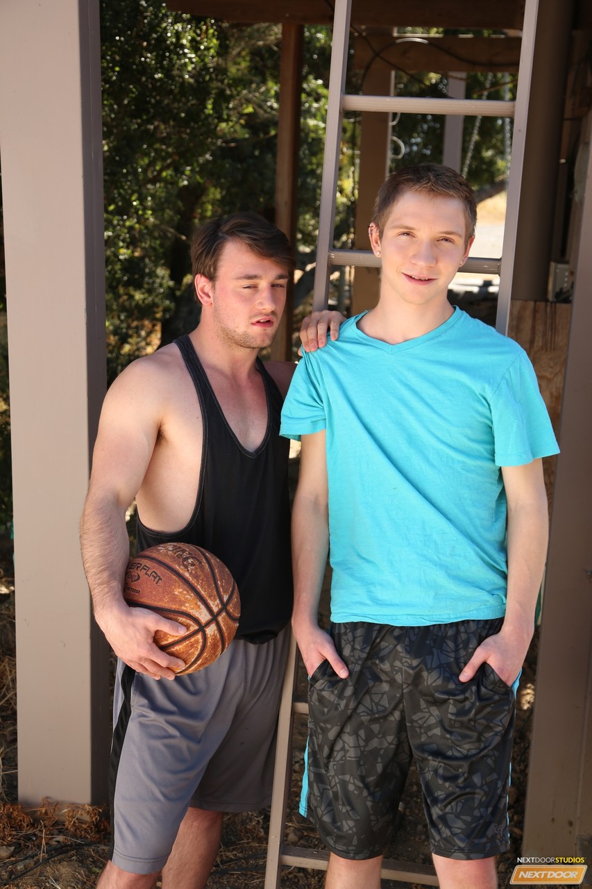 Kinky gays Scott Harbor & Kyle Evans fuck each other after a basketball match  
