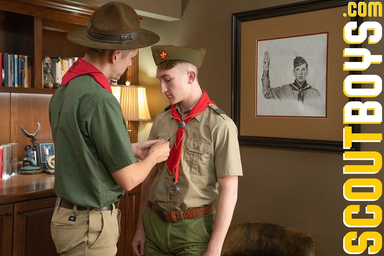 Little twink Colton gets orally pleased and fucked by gay scoutmaster Wheeler  