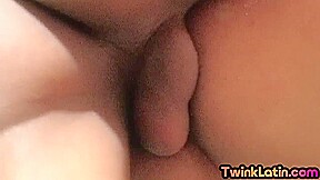 Real amateur Latin twink barebacked in asshole by BFs cock