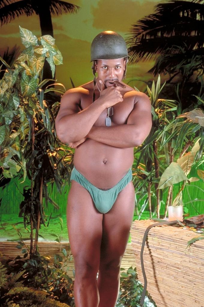 Beefy Black Gay Stan Posing In His Uniform And Bares It All ...  